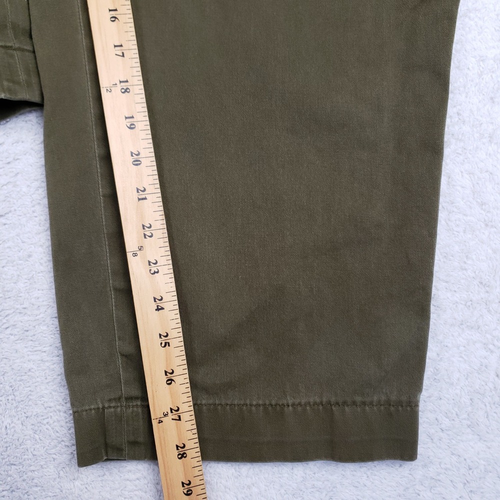 Polo Ralph Lauren Andrew Pant Mens 44x28 Olive Green Pleated Cotton Chino Big - Picture 5 of 12